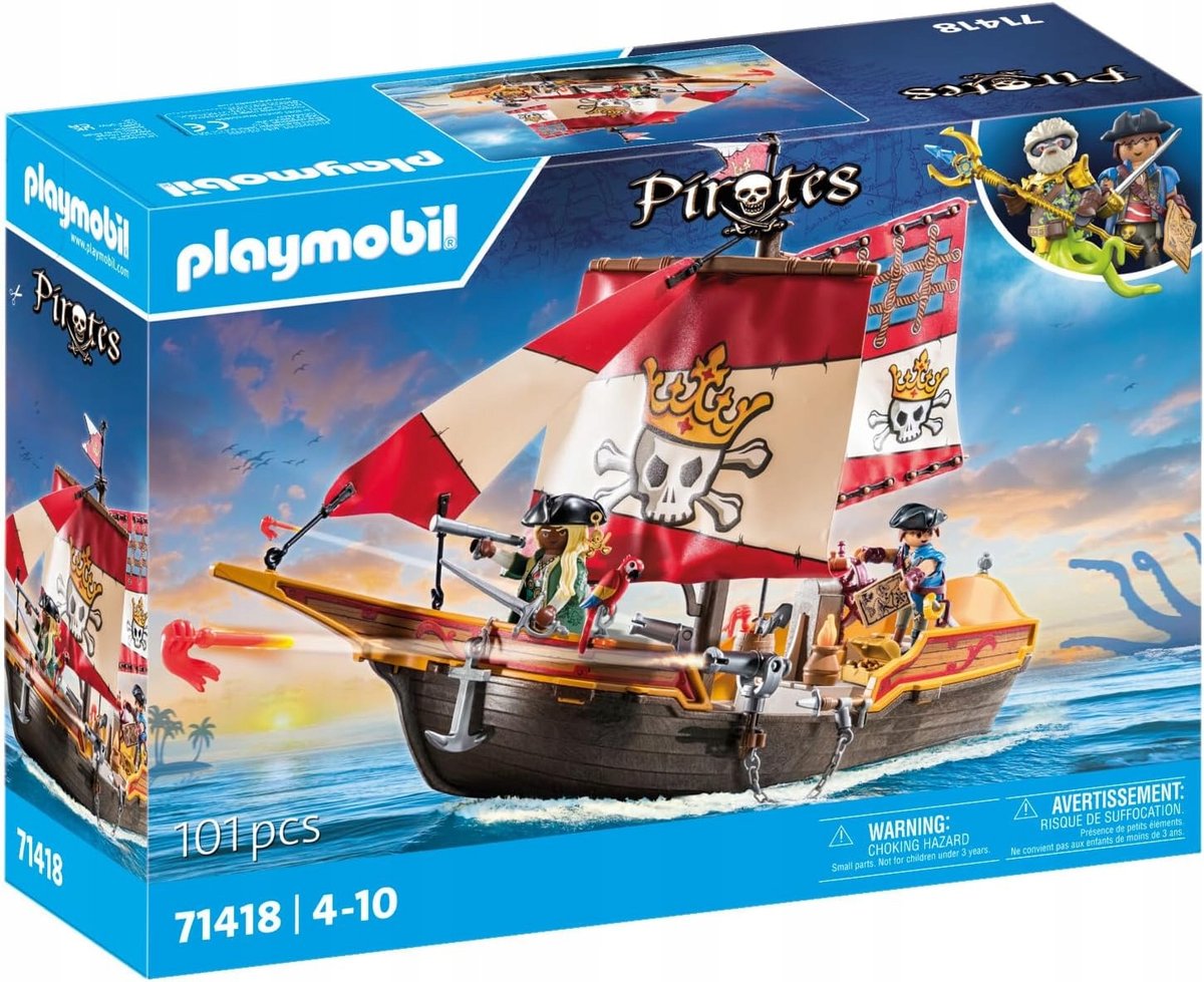 PLAYMOBIL STATEK PIRACKI KLOCKI ZESTAW 71418