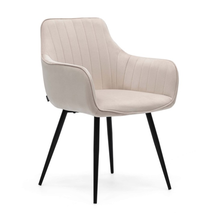 Krzesło obrotowe DC0084-2 beżowy welur czarne nogi