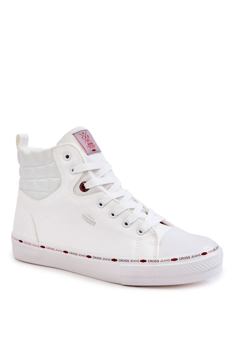 Trampki Męskie Wysokie Ocieplone Cross Jeans KK1R4056C Białe-42