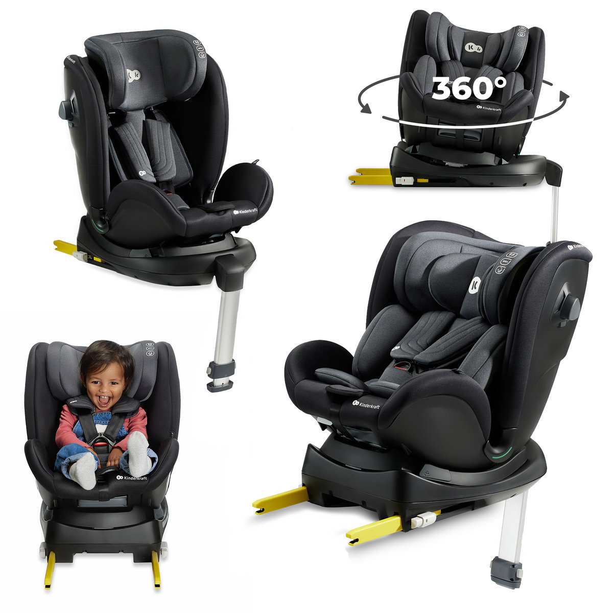 Fotelik samochodowy XRIDER i-Size 40-125 cm ISOFIX Kinderkraft Czarny