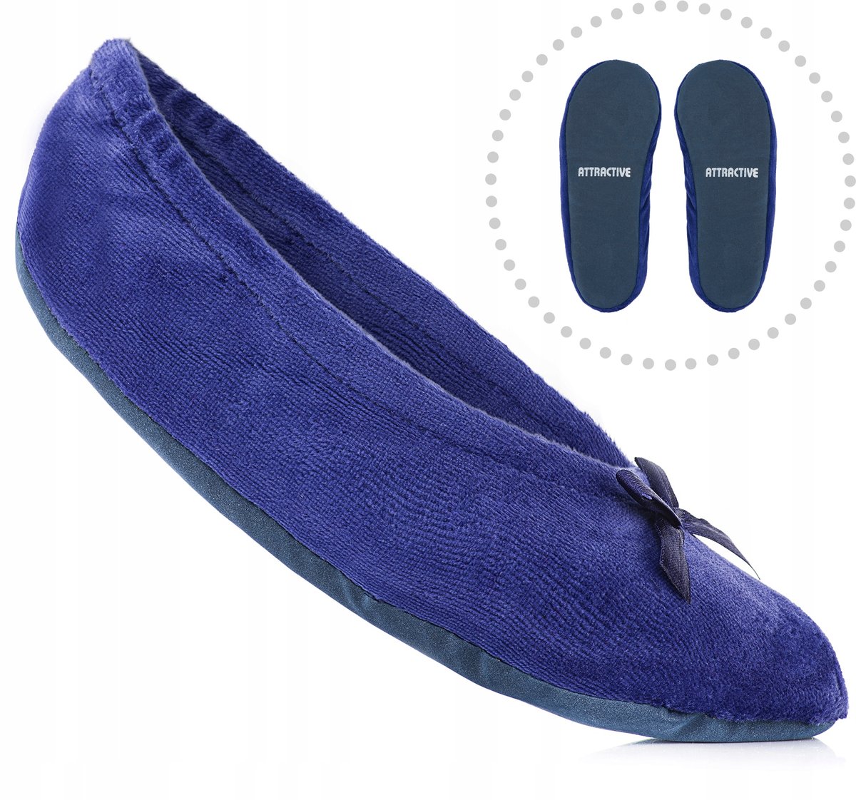 Lekkie baletki welurowe dla dziewczynki kapcie ATTRACTIVE r. 35/36 - kolory