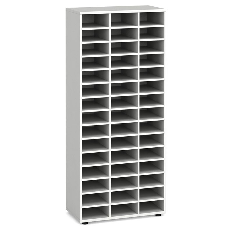 Regał sortujący PRIMO WHITE, 800 x 420 x 1781 mm, 45 przegród, biały