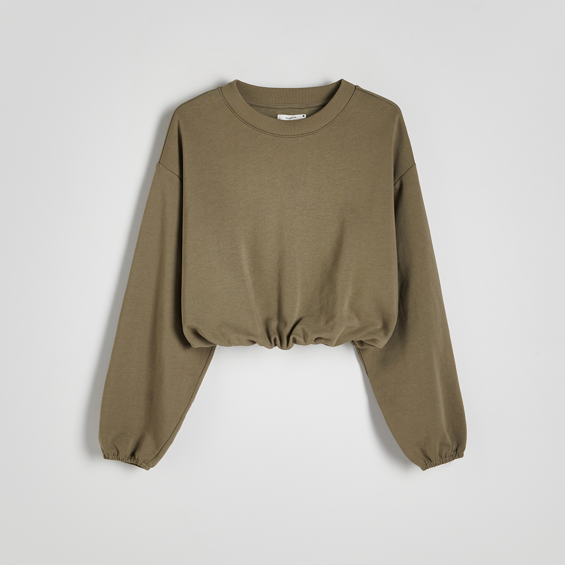 Reserved - Bawełniana bluza oversize - Khaki