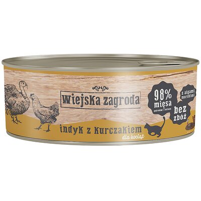 Wiejska Zagroda Wiejska Zagroda Kot Kociak Indyk z Kurczakiem 85g