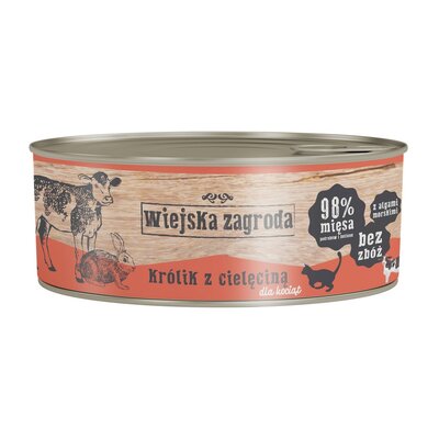 ALPHA SPIRIT I WIEJSKA ZAGRODA Wiejska Zagroda Królik z Cielęciną Dla Kociąt 85 g