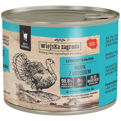 ALPHA SPIRIT I WIEJSKA ZAGRODA Wiejska Zagroda Indyk z Łososiem 200 g