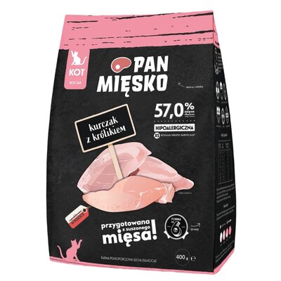 Pan Mięsko karma sucha dla kociąt Kurczak z królikiem 400g