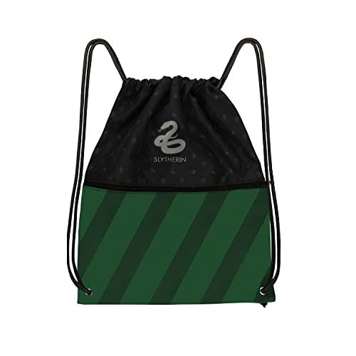 Cinereplicas Harry Potter - Plecak ze sznurkiem Slytherin 39 x 34 cm - Oficjalna licencja