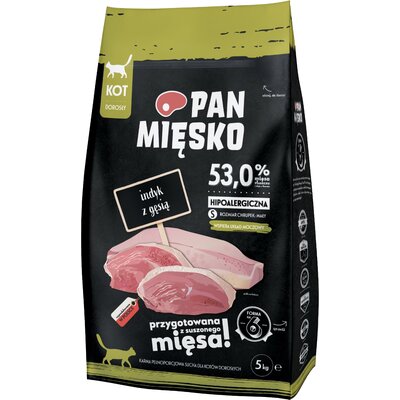 Pan Mięsko indyk z gęsią S sucha karma dla kota waga 5 kg