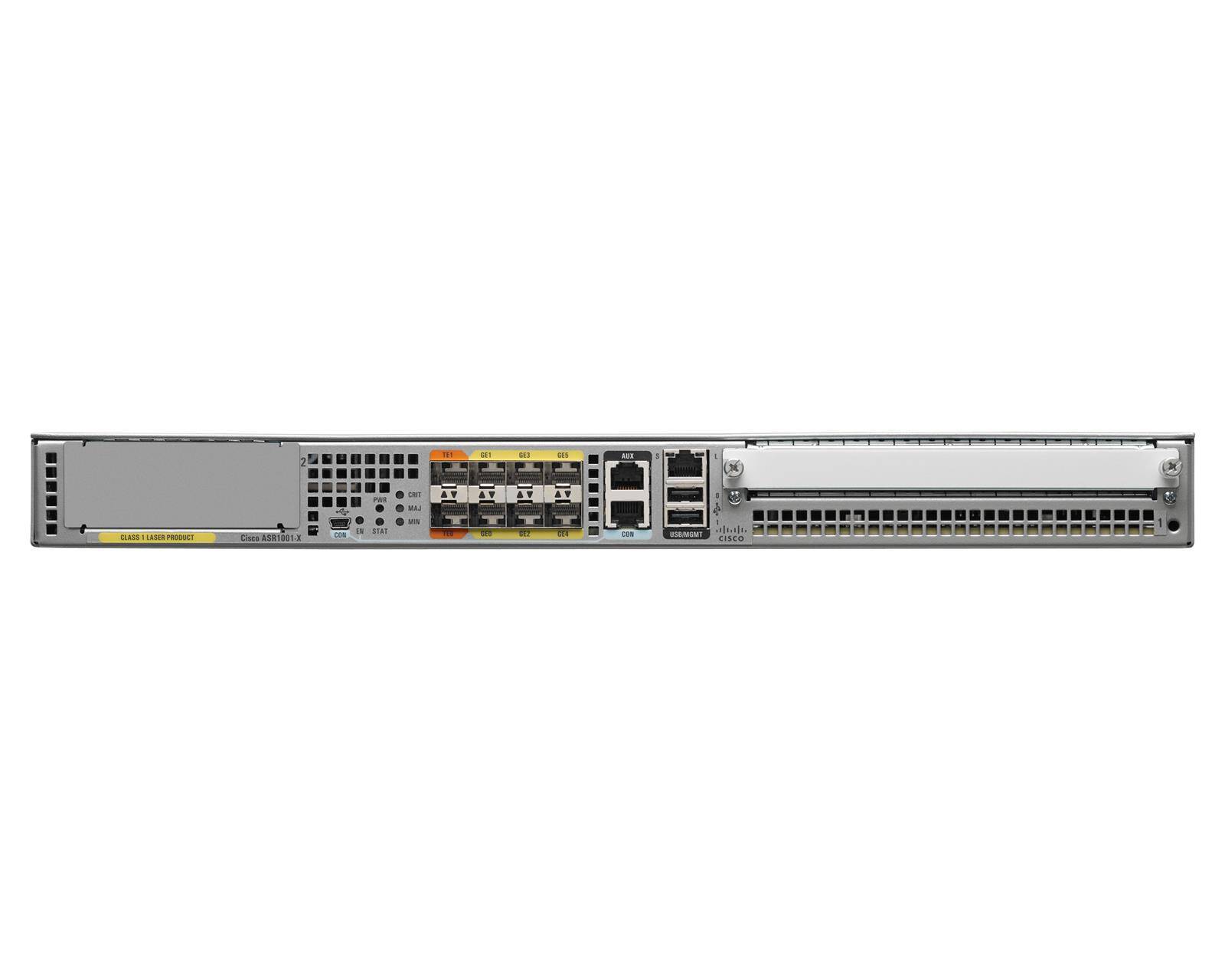 ASR1001-X - 6x 1G SFP, 2x 10GE SFP+, 2x Zasilacz AC, 16GB DRAM, 20 Gbps, Cisco ASR 1000 Router