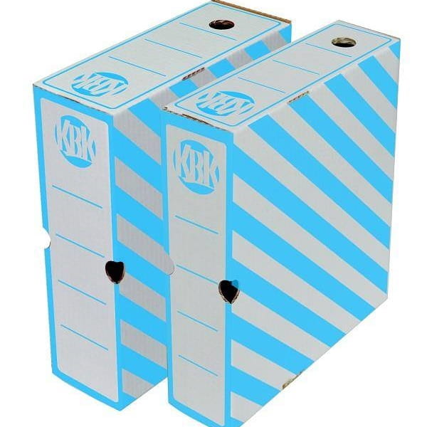 PUDŁO ARCHIWIZACYJNE A4 80mm 80x320x260mm KARTON BIAŁO-NIEBIESKIE 1 szt.
