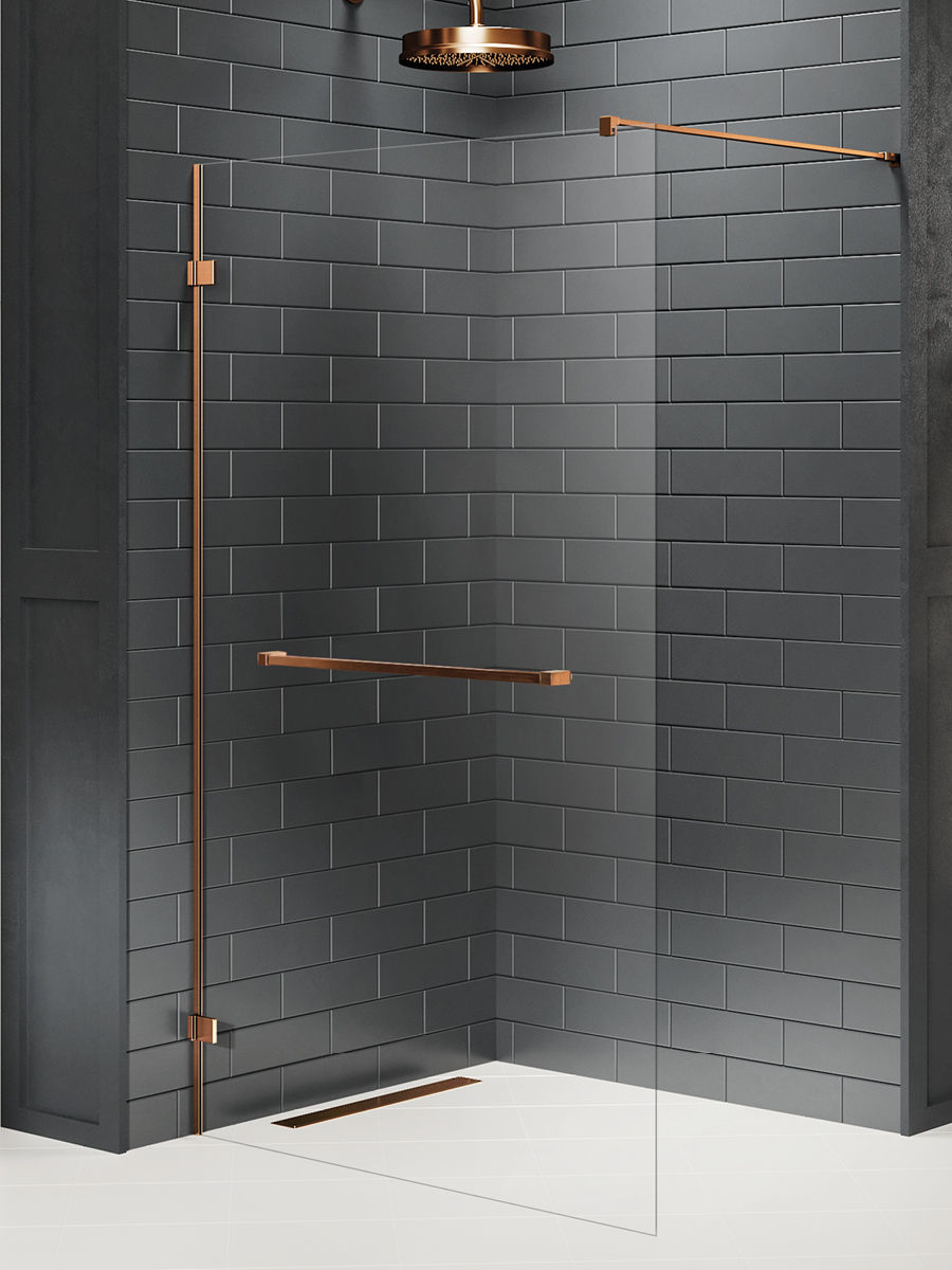 Kabina prysznicowa New Trendy Avexa 110x200 walk-in miedź uniwersalna EXK-7160