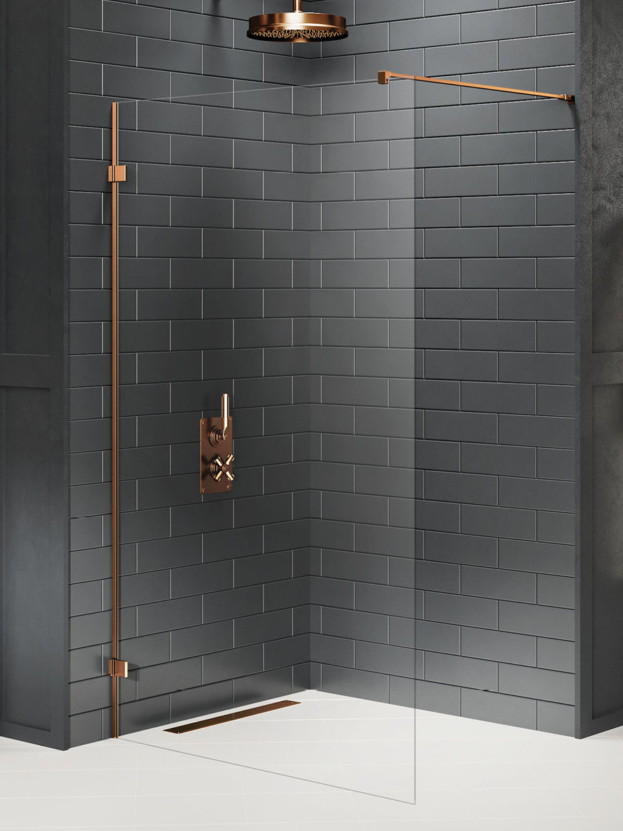 Kabina prysznicowa New Trendy Avexa 80x200 walk-in miedź uniwersalna EXK-7145