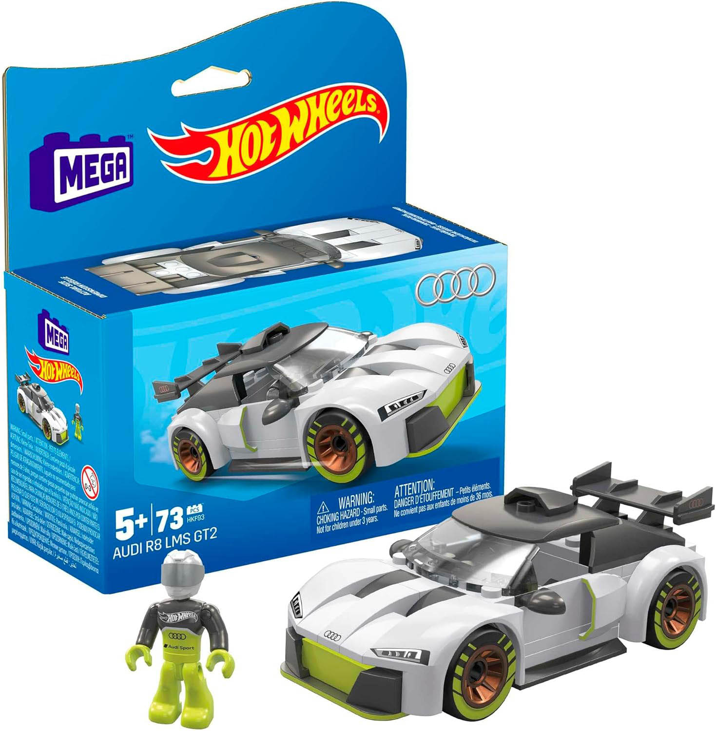 Konstruktor Mega Bloks Hot Wheels Audi R8 73 elementy (194735102723)