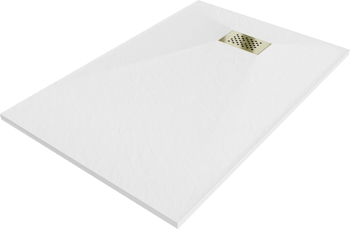 Mexen Hugo brodzik prostokątny SMC 100 x 90 cm, biały, maskownica złota - 42109010-G