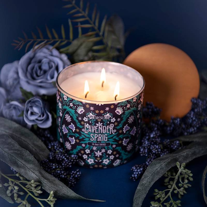 Colonial Candle Deco Collection sojowa świeca zapachowa w szkle 3 knoty 14.5 oz 411 g - Lavender Sprig