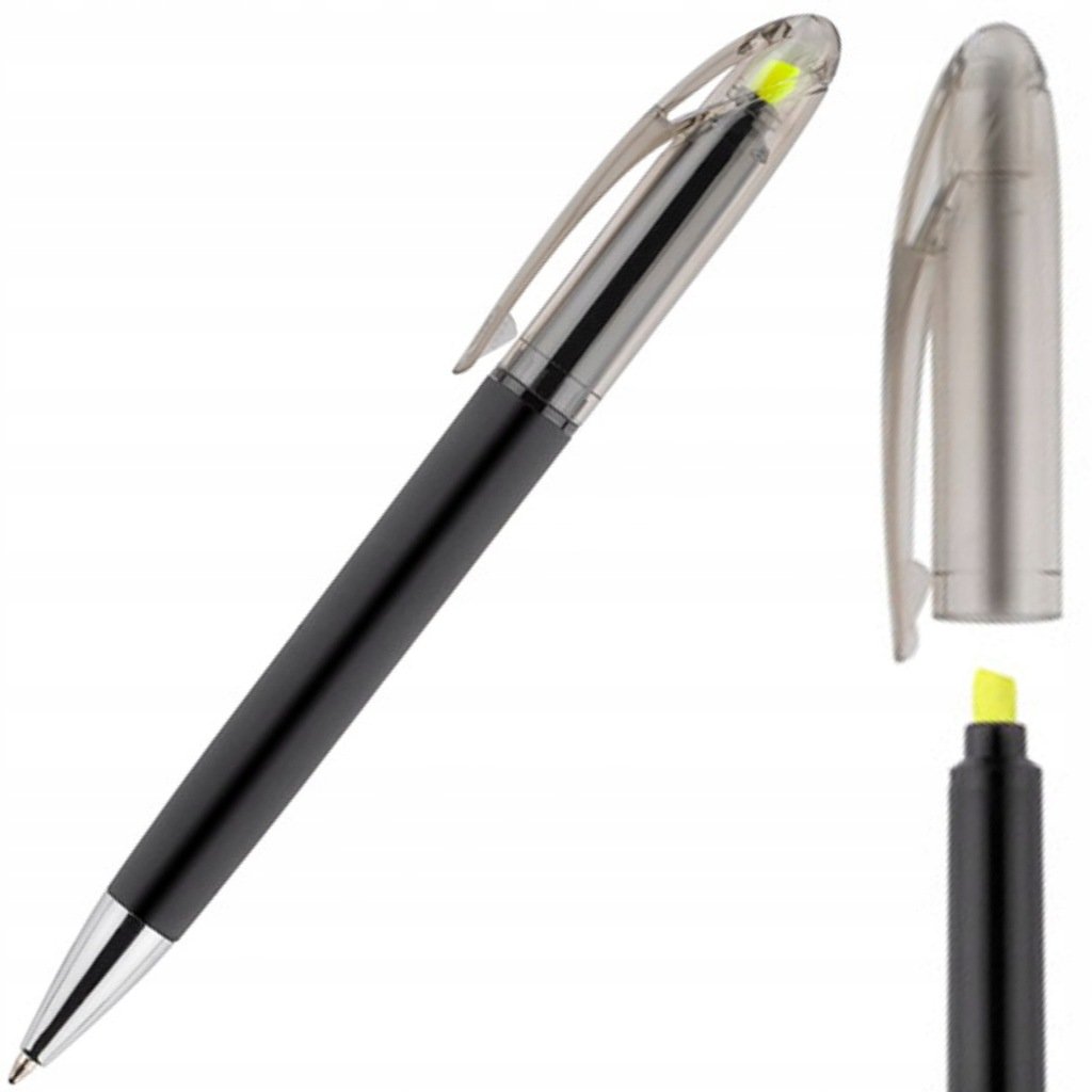 2W1 - Długopis Z Zakreślaczem Żółty Zakreślacz