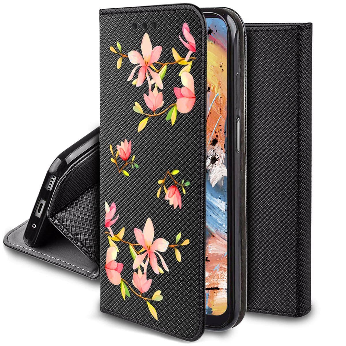 Etui do Xiaomi Redmi 13C | Poco C65 MAGNET WZORY CASE PORTFEL + SZKŁO 9H