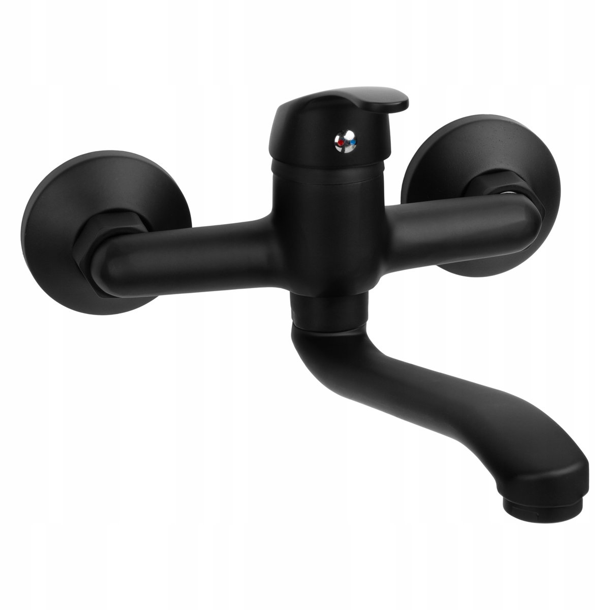 Bateria Umywalkowa Kuchenna Do Zlewu Ścienna Kran Długa Wylewka 180° Czarna