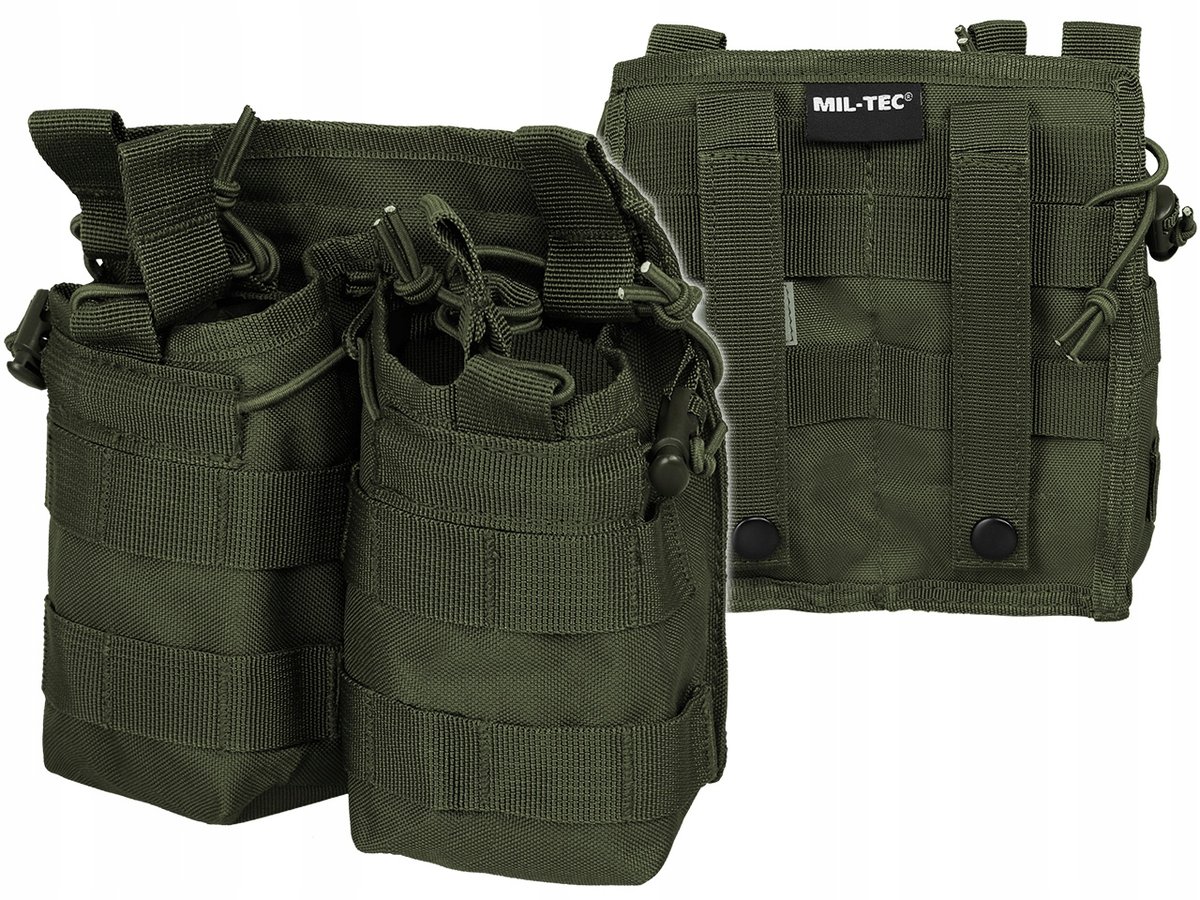 Mil-Tec Ładownica na 4 magazynki AK-47 / M4/ M16 Open Top Molle 25mm  Olive