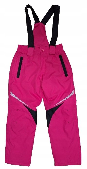 Spodnie narciarskie zimowe śniegowce sportowe dziecięce z szelkami 158