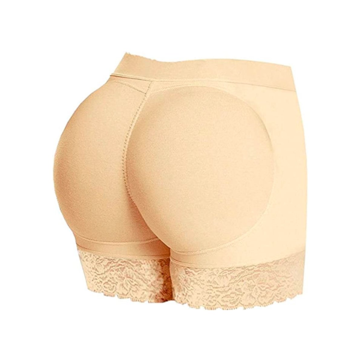 Majtki Push-Up Efekt Powiększenia Modelowanie Pośladków Koronka Beż Xxl