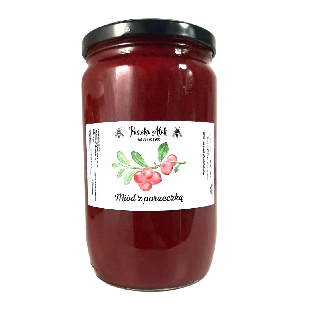 MIÓD Z POLSKIEJ PASIEKI Z PORZECZKAMI - 1000 g.