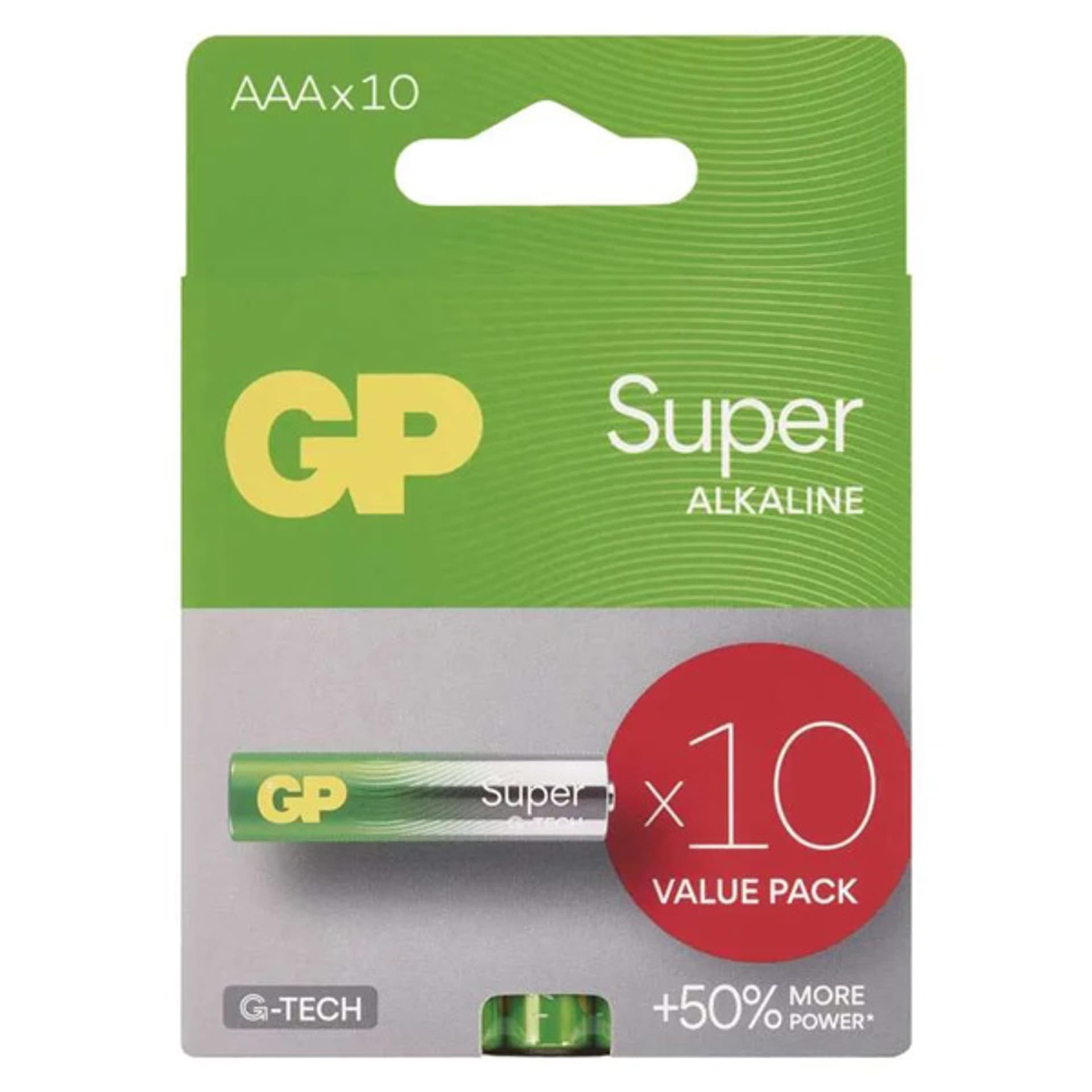 Bateria alkaliczna, AAA (LR03), AAA, 1.5V, GP, blistr, 10-pack, SUPER