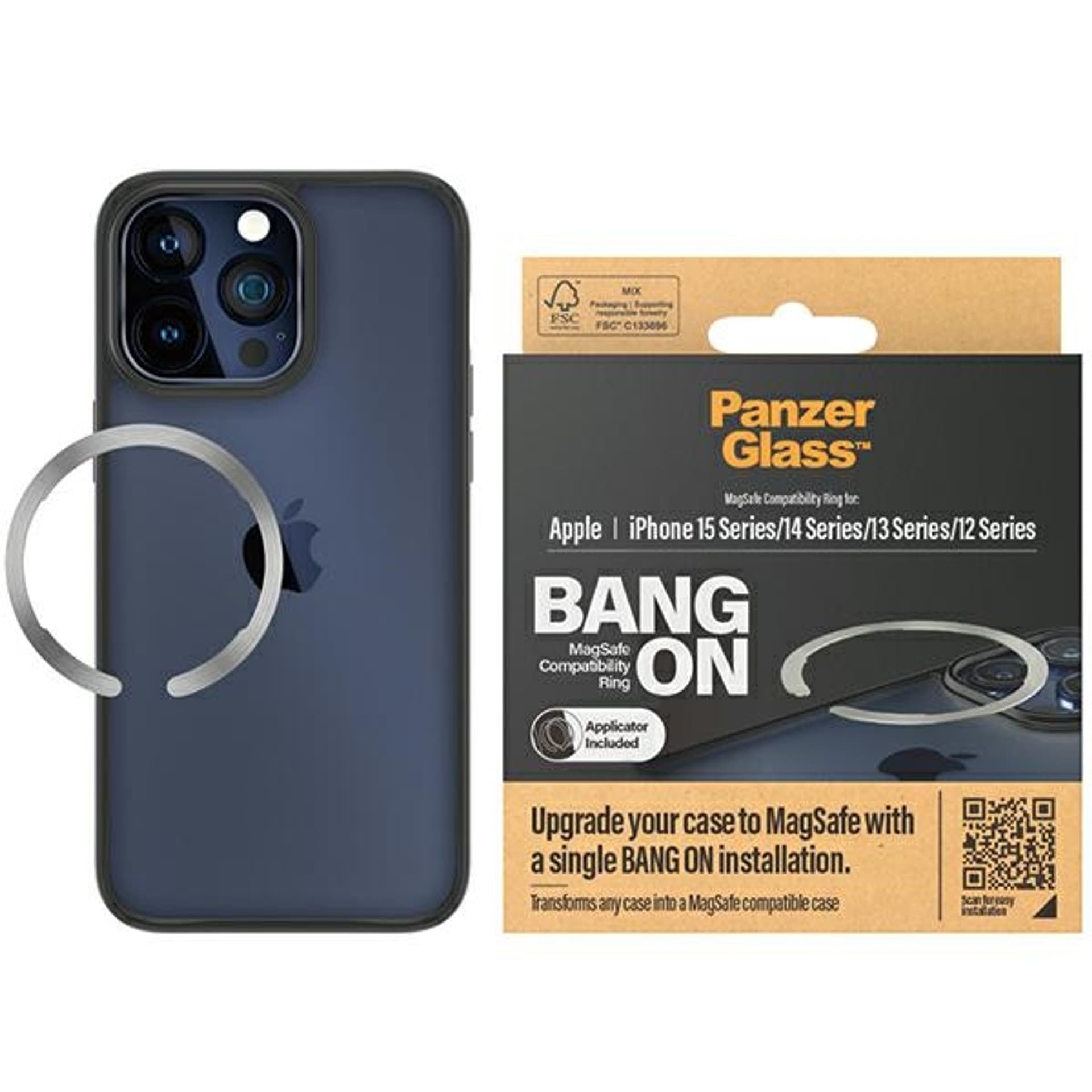 PanzerGlass Bang ON Magsafe Compatibility Ring for iPhone 12 / 13 / 14 / 15 1189