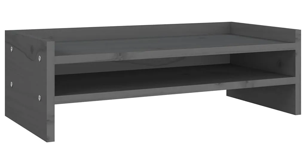 Szara sosnowa podstawka pod monitor H4-B99