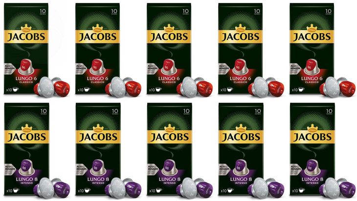 ﻿Kapsułki Jacobs Lungo 6, 8 do Nespresso 100szt