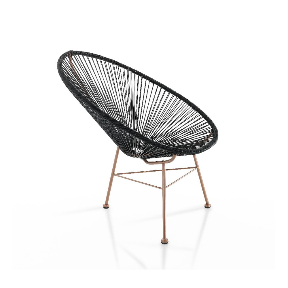 Czarny fotel ogrodowy ze sztucznego rattanu Numana – Tomasucci