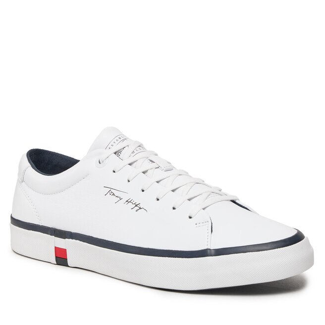 Sneakersy Tommy Hilfiger Modern Vulc Corporate Leather FM0FM04922 White YBR