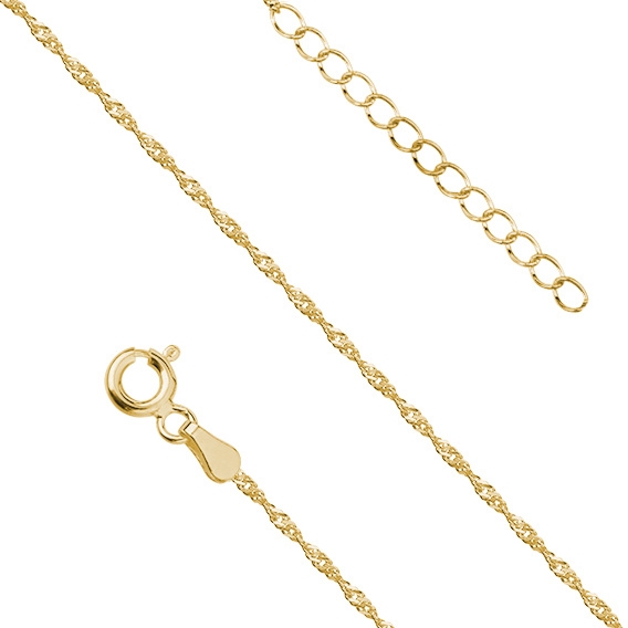 Srebrna bransoletka pozłacana na nogę / na kostkę singapur