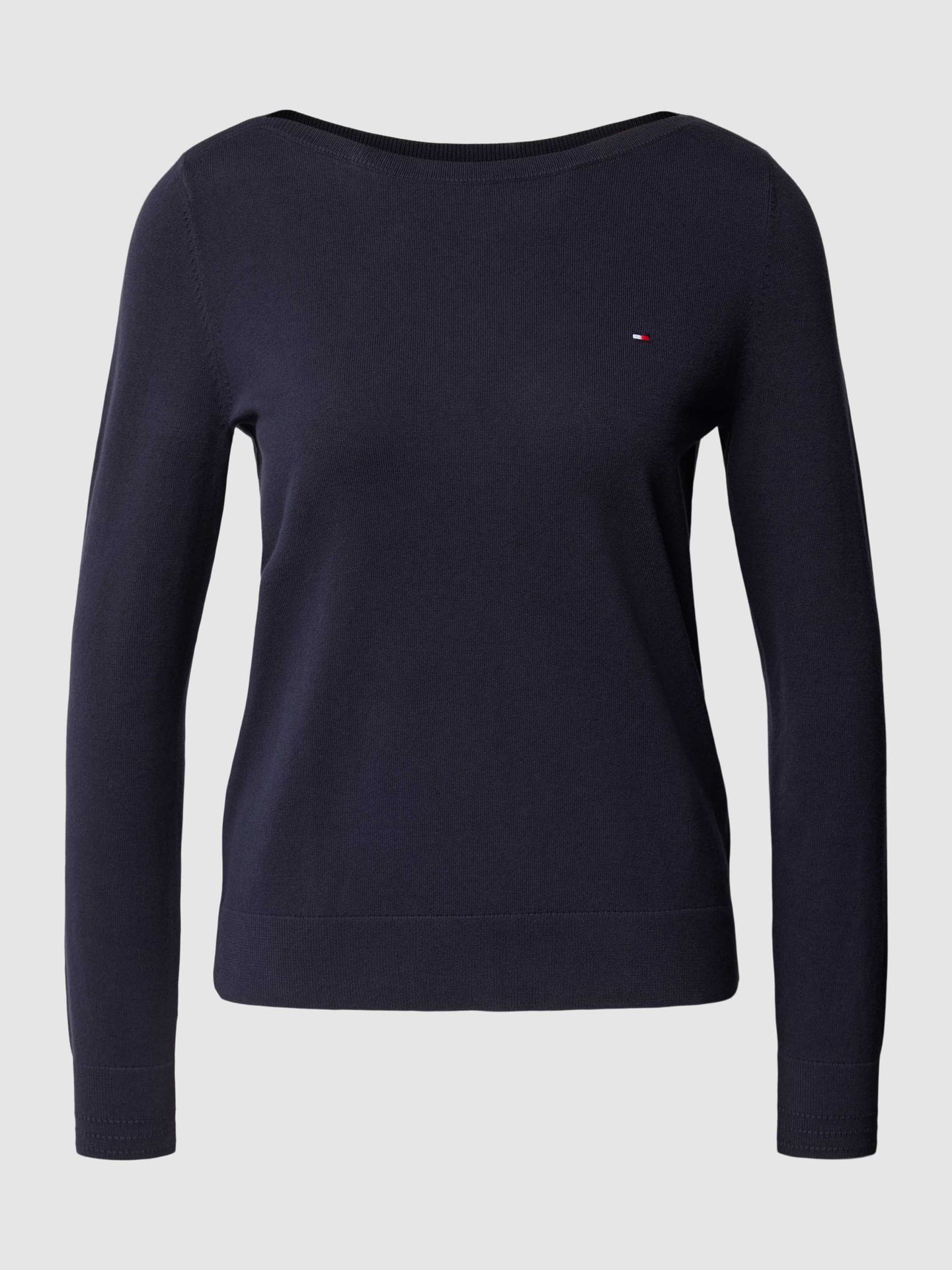 Sweter z dzianiny z wyhaftowanym logo