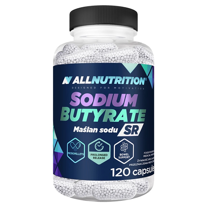 Suplement diety, Allnutrition, Sodium Butyrate Sr, Kwas Masłowy, 120 Kaps.