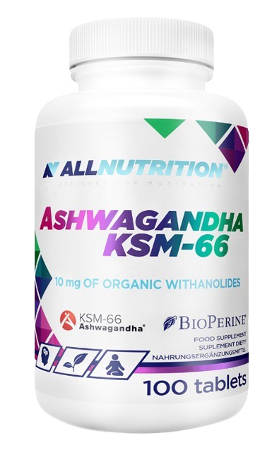Allnutrition, Ashwagandha KSM-66, Suplement diety, 100 tabletek