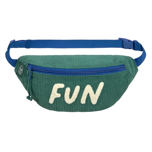 LÄSSIG Dziecięca torba na ramię z regulowanym paskiem/mini Bum Bag Cord Fun Ocean Green, zielony, Dziecięca torba na brzuch
