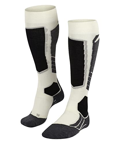 FALKE Kobiety Skarpety narciarskie SK2 Intermediate Wool W KH Oddychający I Szybkoschnący ciepłe grube 1 Para, Biały (Off-White 2040), 43-44