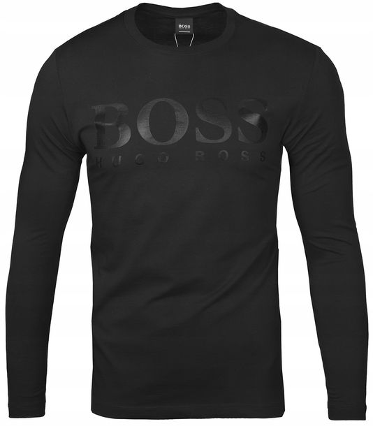 Hugo Boss Longsleeve T-shirt Eleganckie Czarne Logo /l