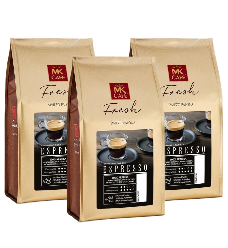 ZESTAW - Kawa ziarnista MK Cafe Fresh Espresso 3x1kg