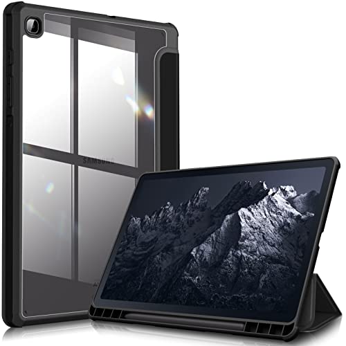 Fintie Hybrydowe etui do Samsung Galaxy Tab S6 Lite 10.4 2022/2020 SM-P610/P613/P615/P619 - odporna na uderzenia osłona z przezroczystą twardą obudową i uchwytem na długopis, czarne