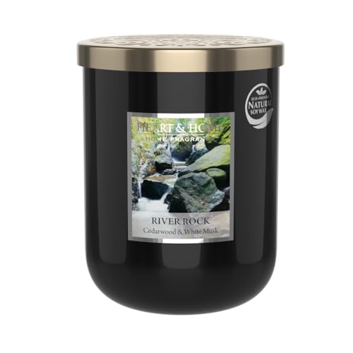 HEART & HOME świeca zapachowa z naturalnego wosku sojowego do domu - Duży słoik na żywa woda i podwozie - czas palenia 75 godzin, prezent, dekoracja i zapach do domu