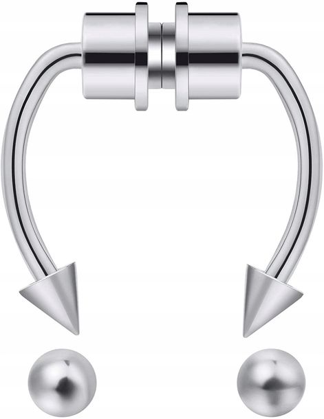 Fake septum U Kolczyk do Nosa Stal Punk Magnesy