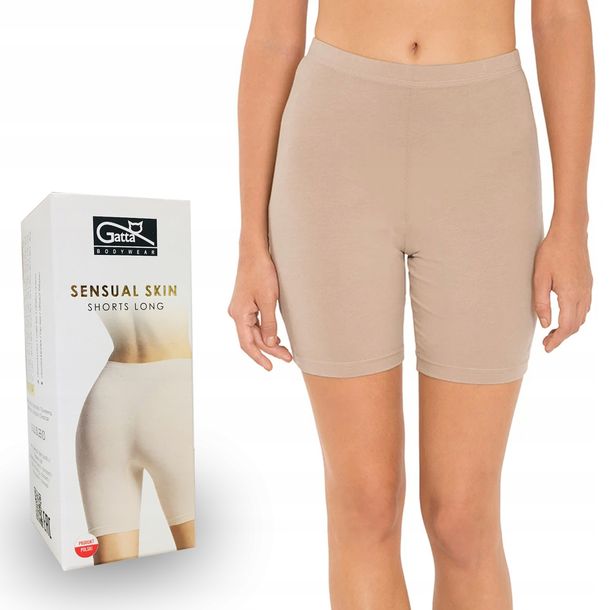 ﻿Bezszwowe majtki bermudy Gatta Shorts Long beż XXL