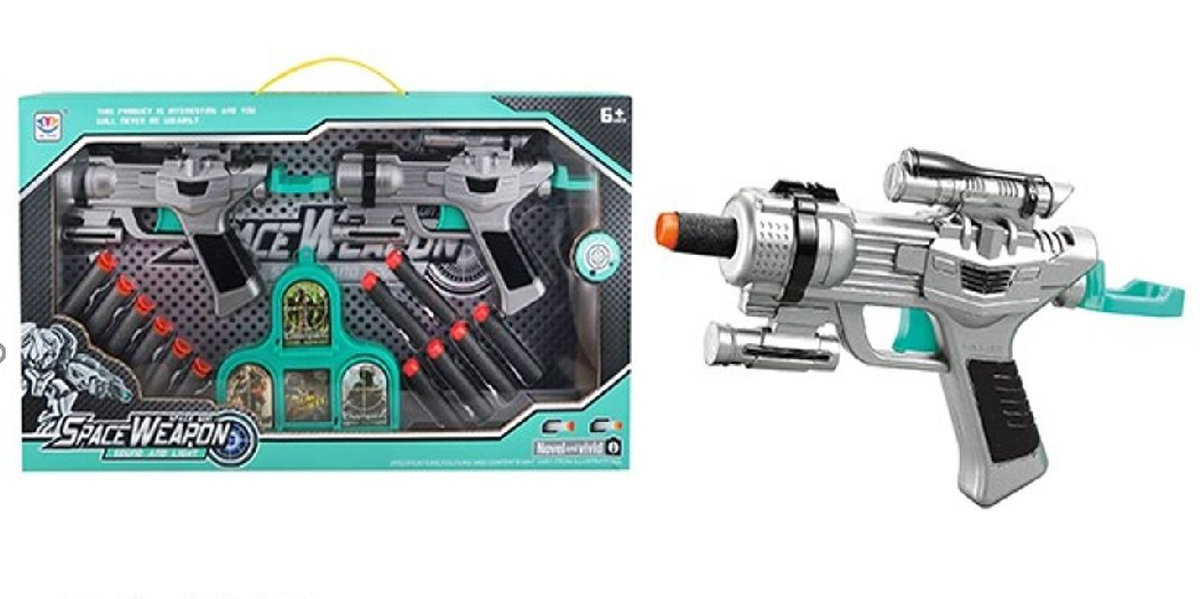 Broń Kosmiczna Zestaw 2 Pistolety Na Piankowe Lotki