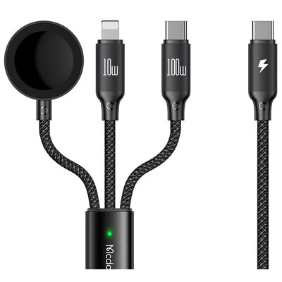 Kabel USB Typ-C - USB Typ-C/Lightning/Bezprzewodowe MCDODO CA-4940 1.2 m Czarny