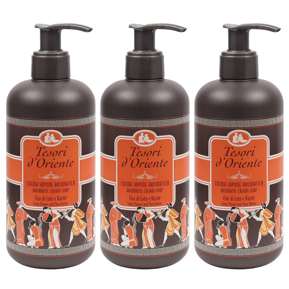 Tesori d'Oriente Fior di Loto, Mydło w płynie kwiat lotosu i masło shea, 3x300ml