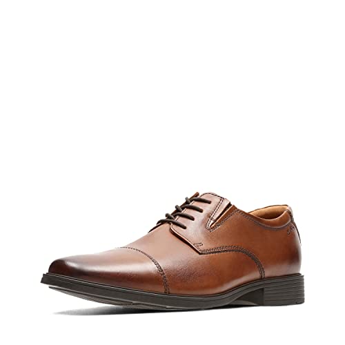 Clarks Czapka męska Tilden Oxford, Ciemnobrązowa skóra, 43 EU