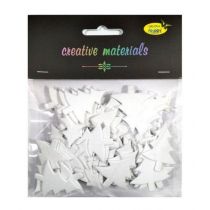 Choinki z pianki brokatowej białe 60 szt.